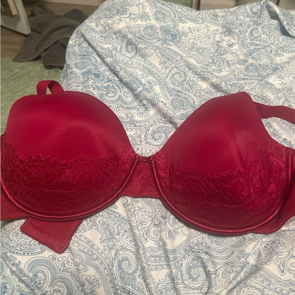 Vanity Fair Deep Red Lace Bra